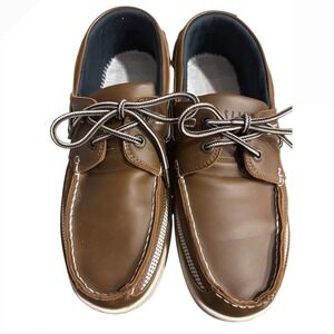 Island Surf Mens Brown Boat Shoes Mesh Panel Nautical Loafers Casual Brown White